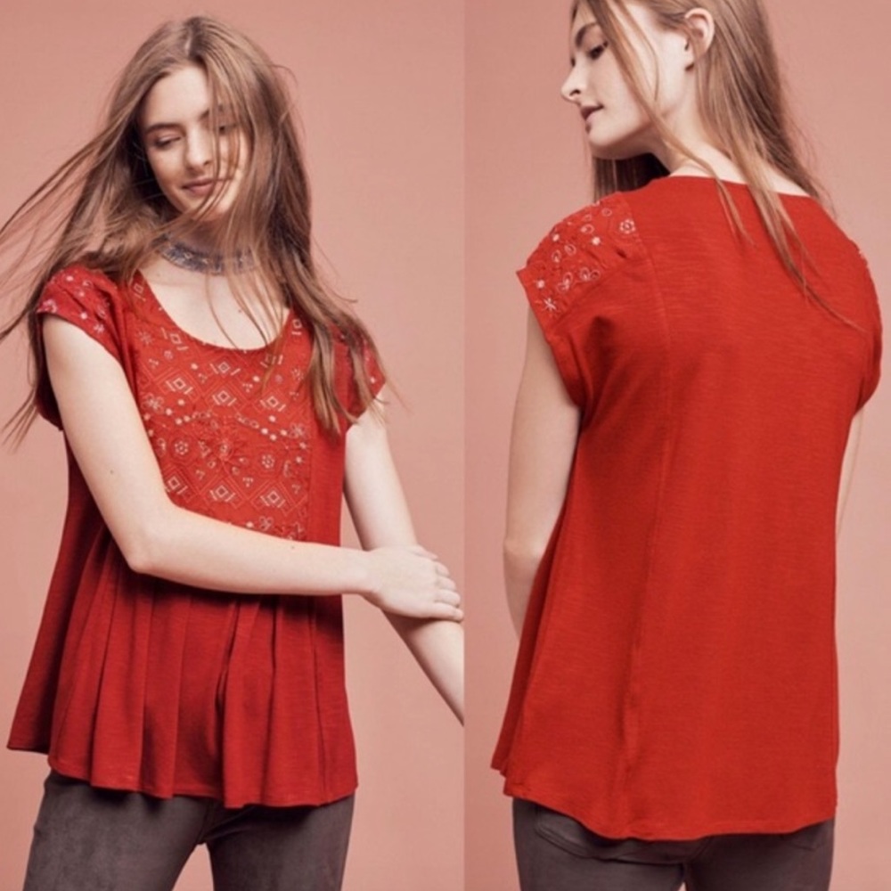 Anthropologie Akemi + Kim Arcana Embroidered Top